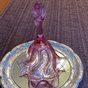 Fenton Rose Glass Art Vase